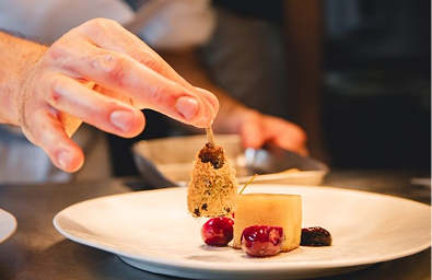 gourmet dessert plating